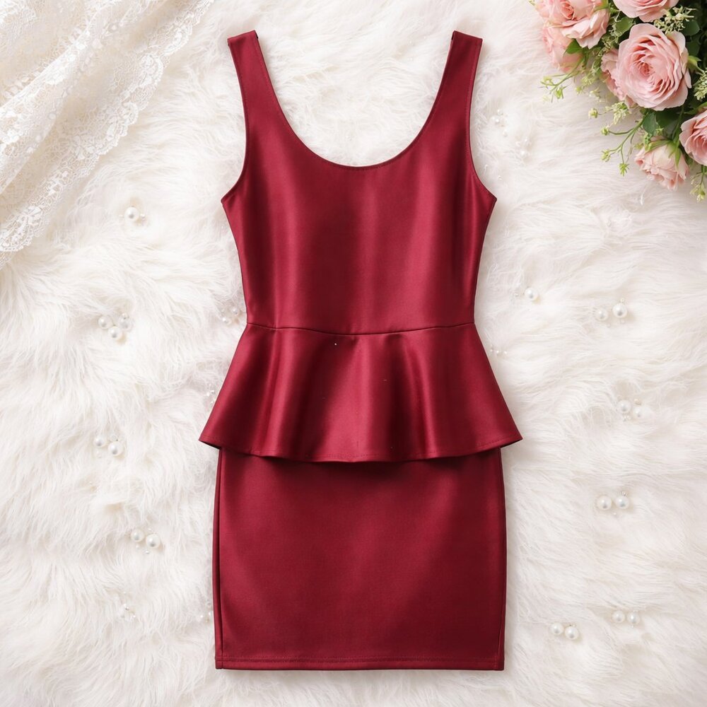Ambiance Red Dress‎ with Ruffle Evening Wear in Size Medium - NWT